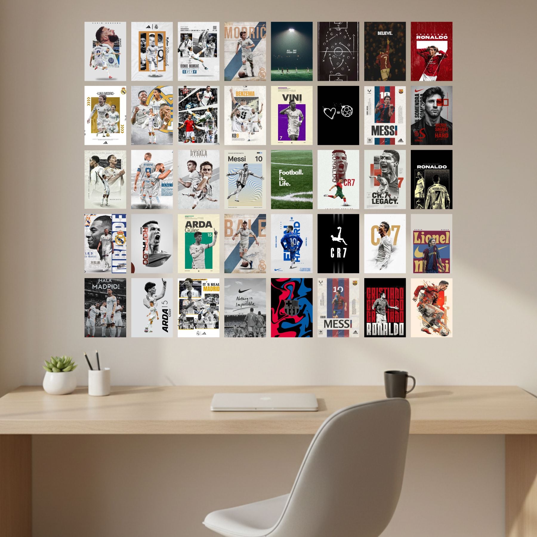 Football Poster Set Self Adhesive - Set of 40 A5 Size Posters Main image