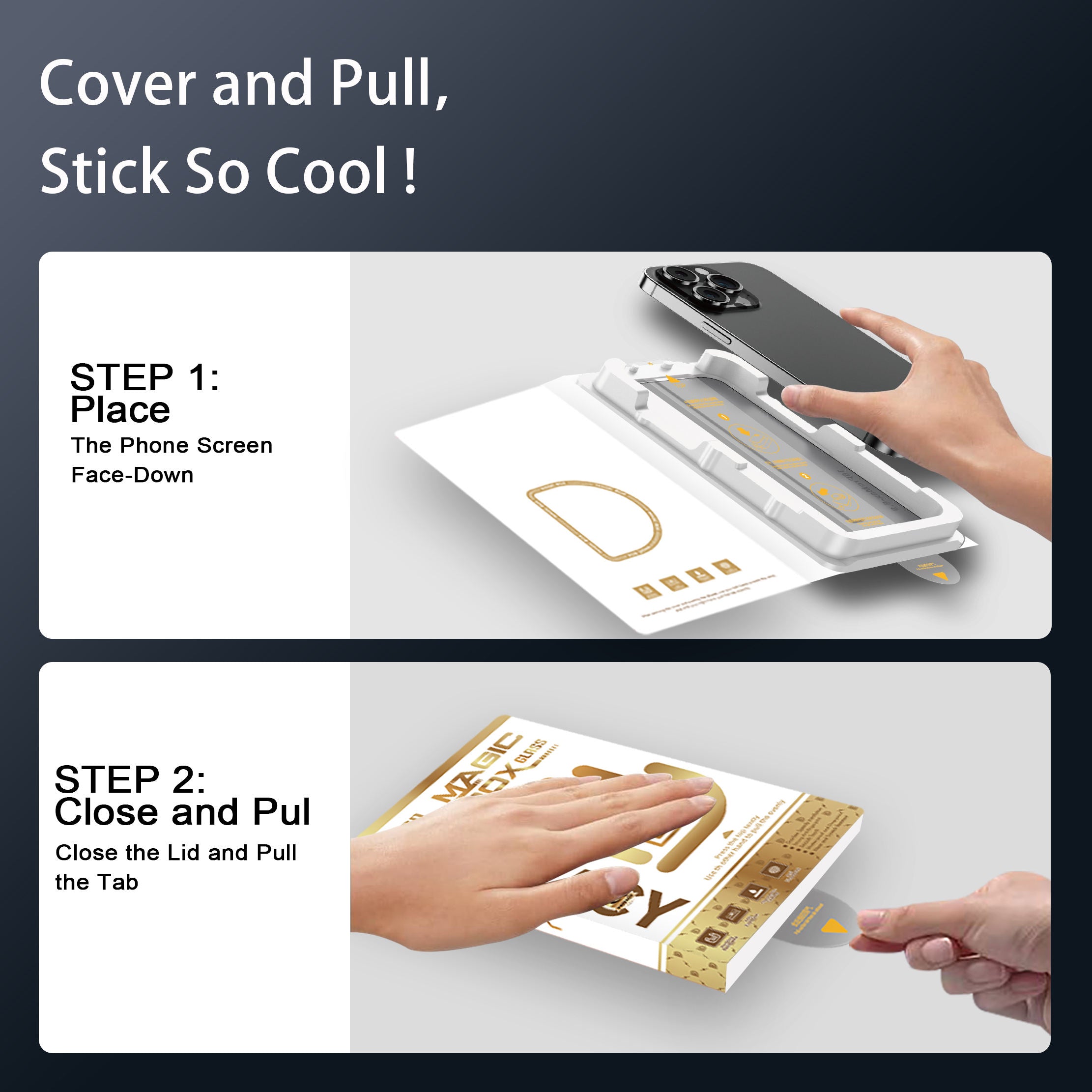 iPhone Tempered Glass - Screen Protector Guard with Easy Fix Auto Dust-Elimination Tool