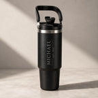 Personalized Coffee Tumbler - Large Insulated Travel Mug With Handle