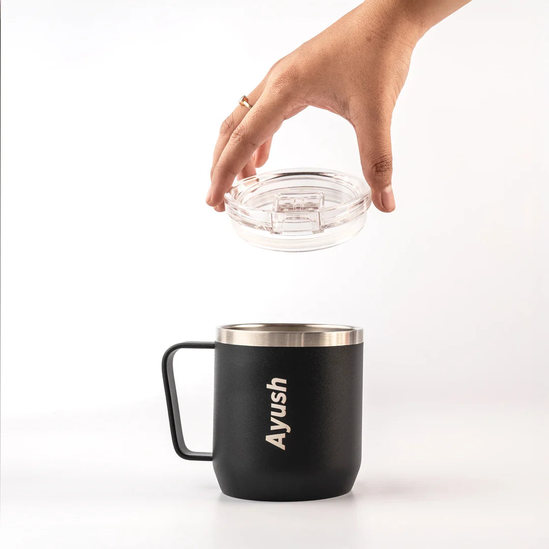 Personalized Black Travel Coffee Mug