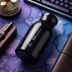 Personalized Mini Stainless Steel Vacuum Insulated Bottle - 300 ml Black Leakproof with Keyring Cap