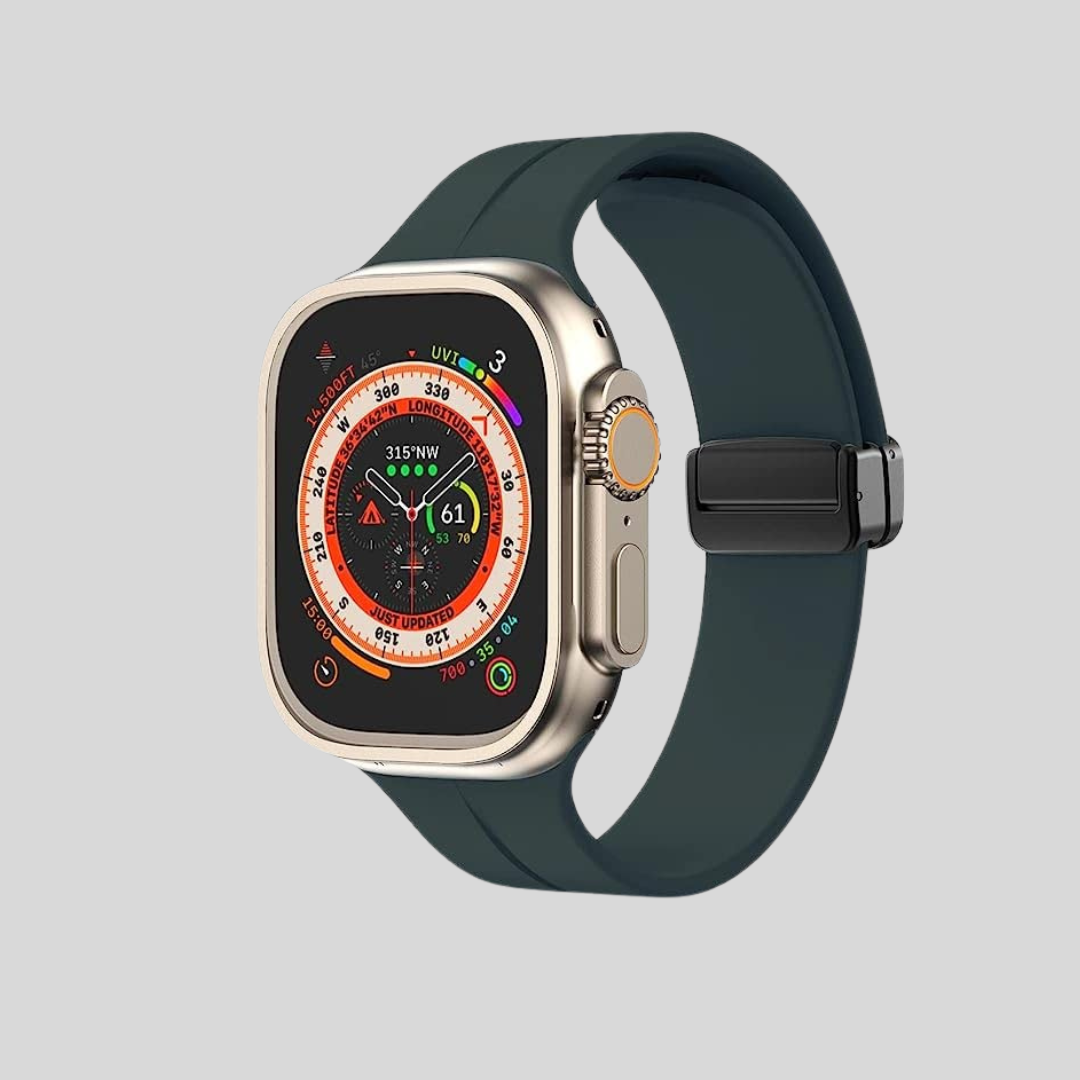 Metal & Silicon Apple Watch Strap 44 45 46 49 MM For iwatch