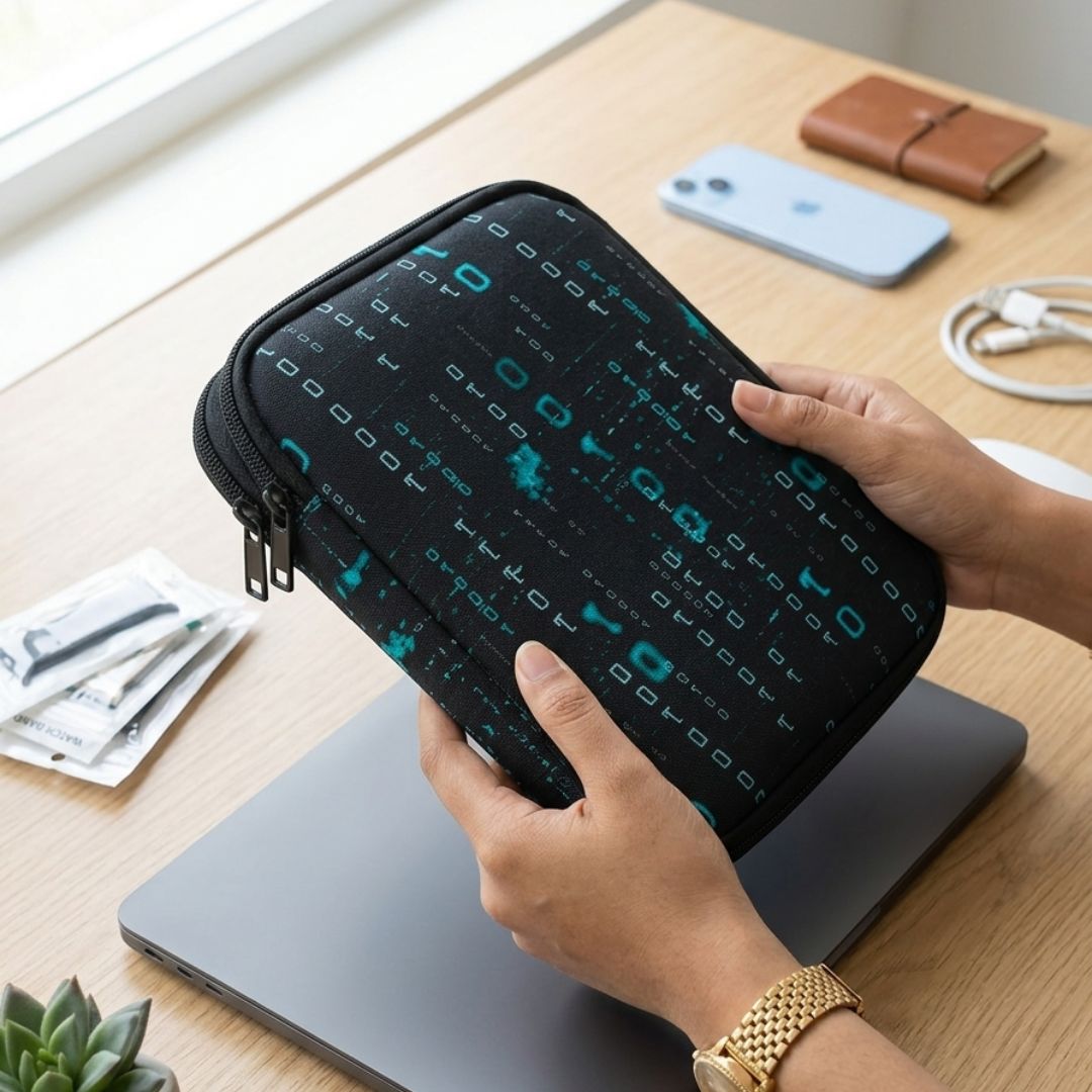 Omni Horizon Double-Layer Tech & Travel Organizer- Black Binary Main image