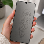 Emboss 3D Transparent Mobile Screen Protector - Jai Hanuman