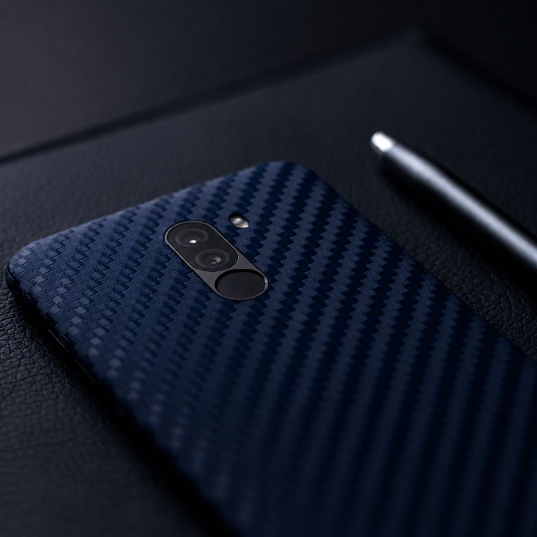 Dark Blue Carbon Fibre Mobile Skin Main image