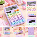 Pretty Pastel Calculator with Big 12 Digit Display - For Office/School/Home Use