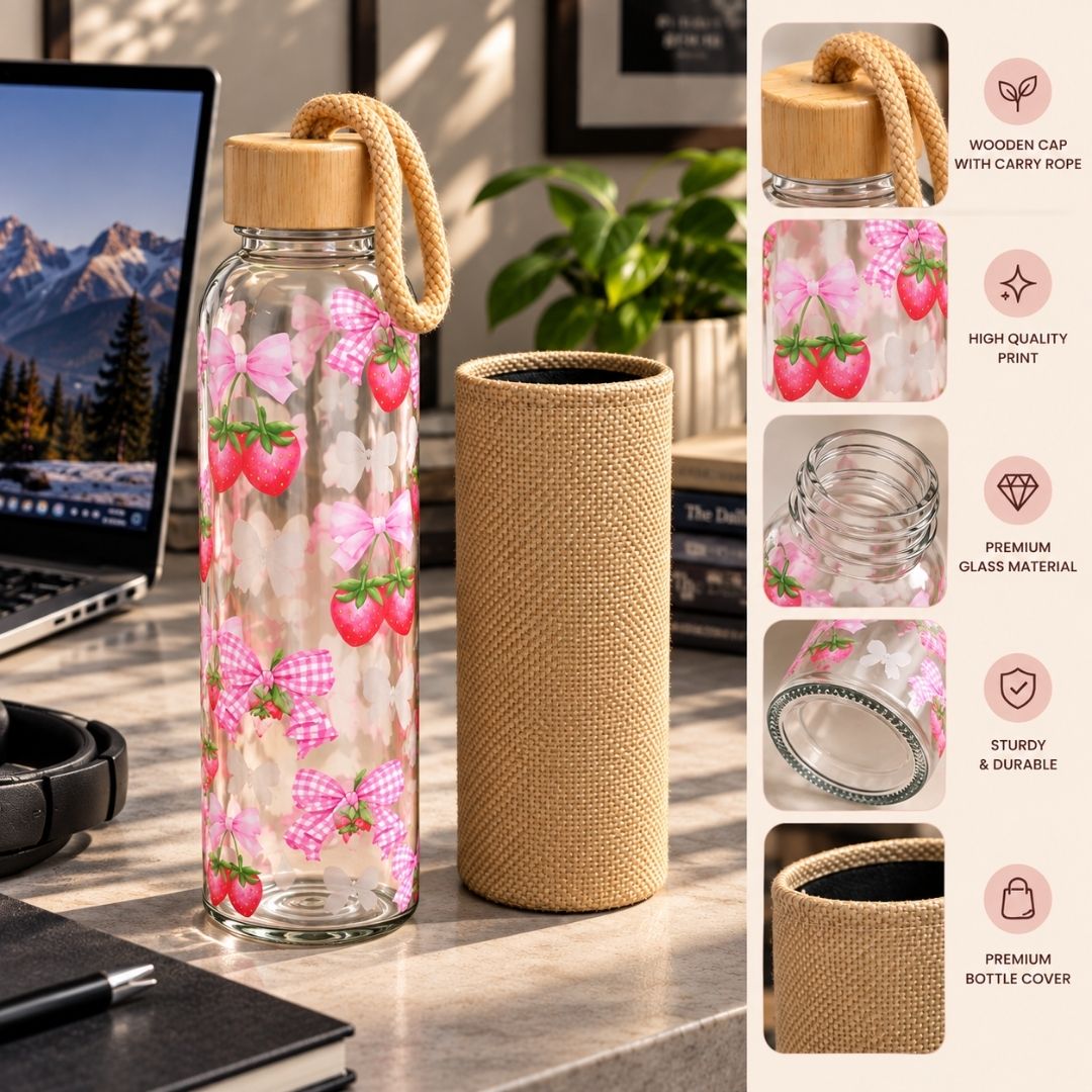 Berry Blossom Glass Bottle With Cover
