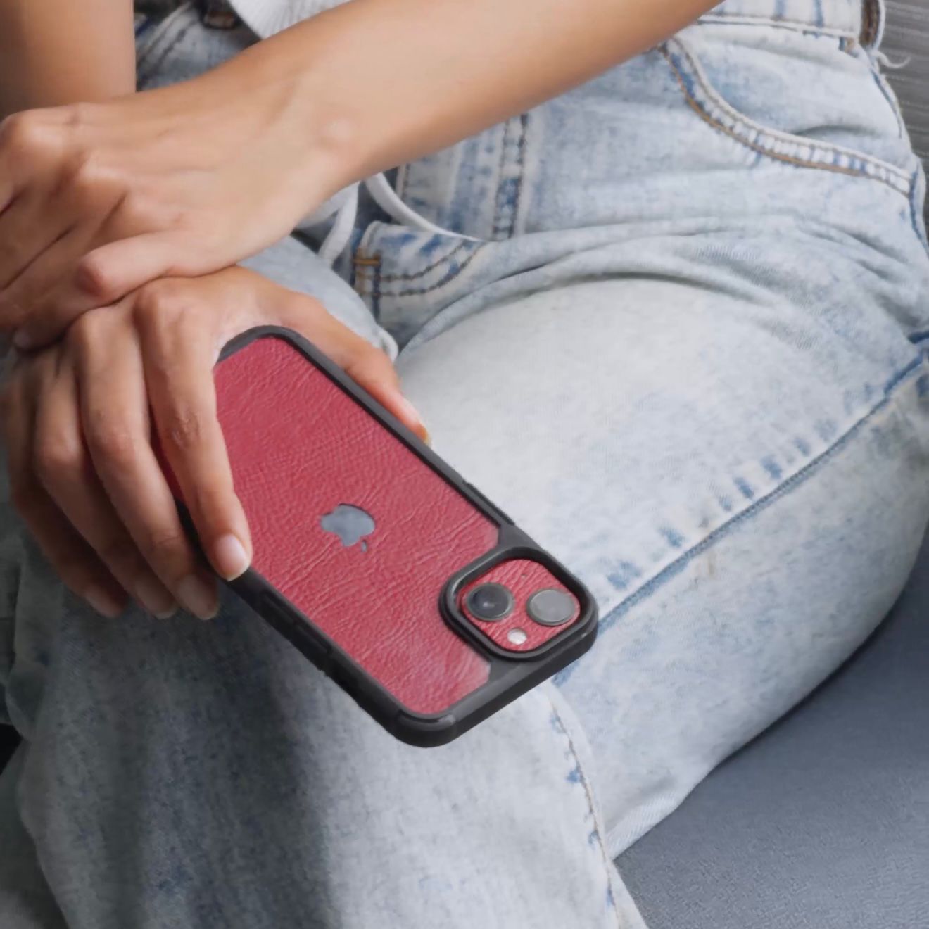 Maroon Leather Bumper Mobile Cover Main image