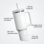 Personalized Coffee Tumbler - Large Insulated Travel Mug 1200 ML