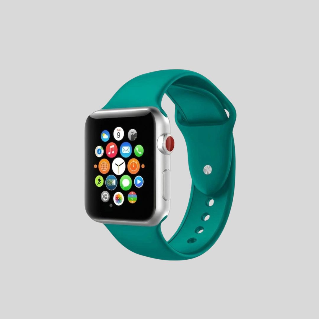 Apple Watch Silicone Peacock Green Strap - 42/44/45/49 MM Main image