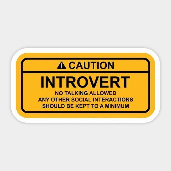 Caution Introvert Laptop Sticker
