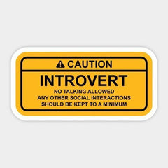 Caution Introvert Laptop Sticker