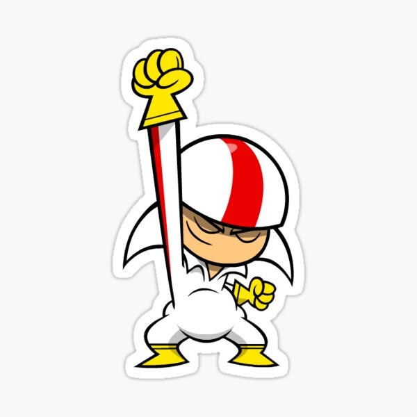 Kick Cartoon Laptop Sticker Main image