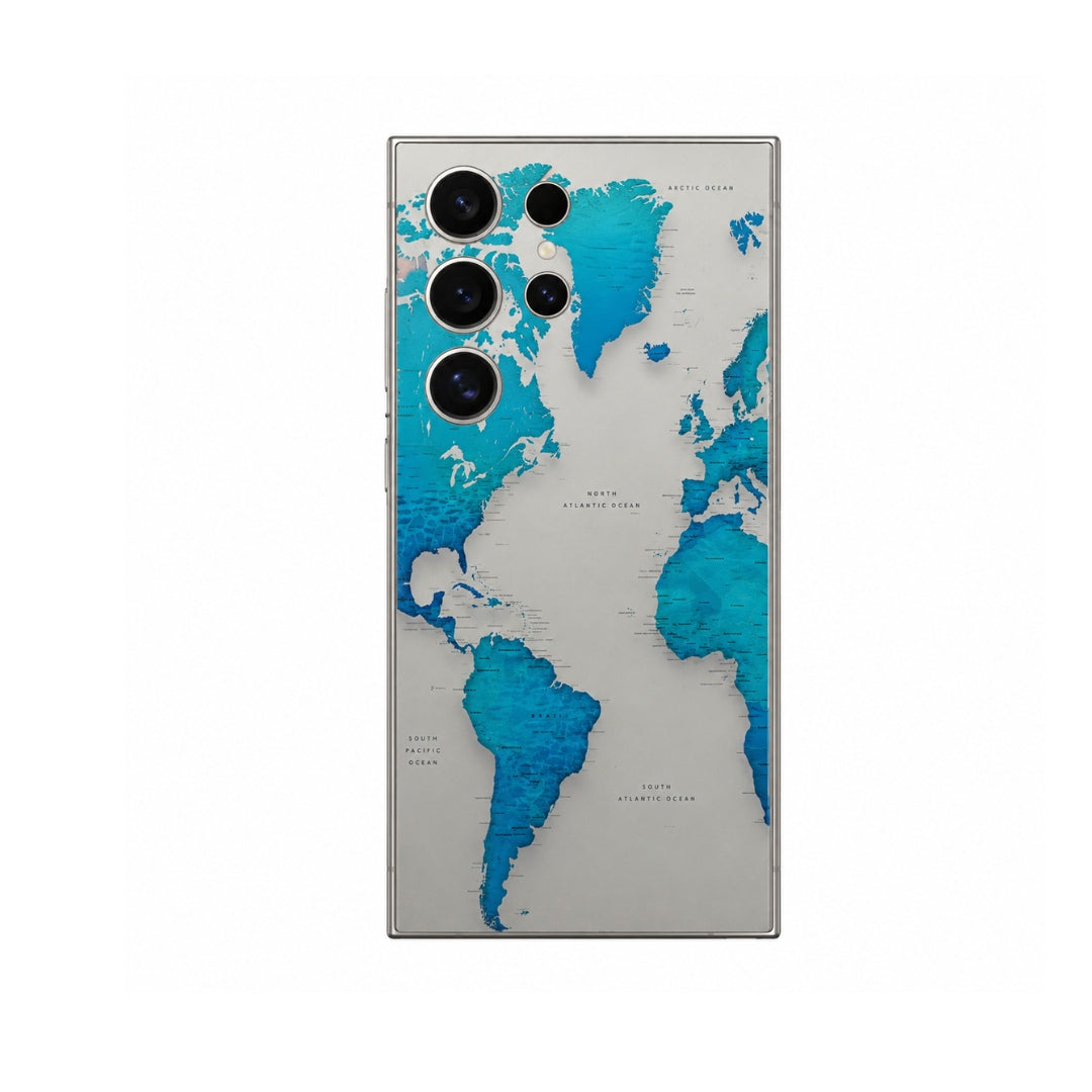 Blue Transparent Map Mobile Skin Main image