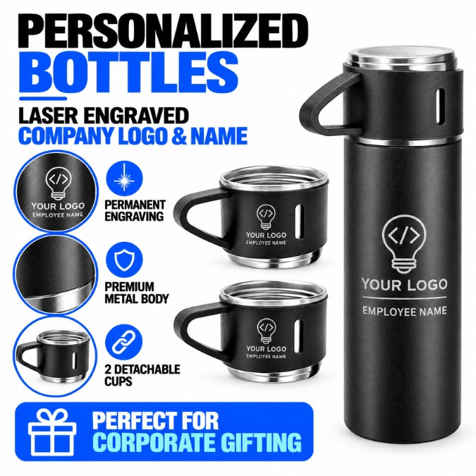 Customised Vacuum Flask & Cup Set - Corporate Gifting & Bulk Order Catalog - WrapCart Main image