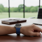 Apple Watch Magnetic Magna Leather Loop Blue Strap - 42/44/45/49 MM
