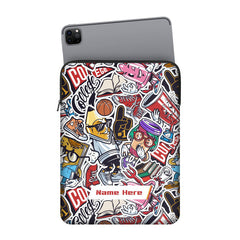 Cartoon Art Custom Name iPad Sleeve