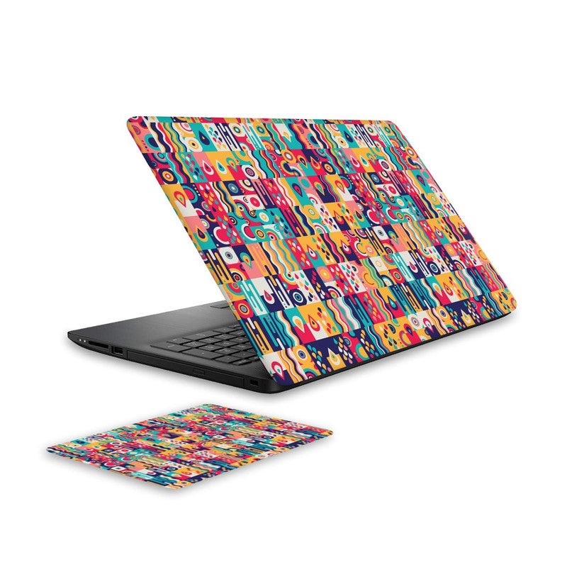 patterns-&-drops-laptop-skin-and-mouse-pad-combo WrapCart India Main image