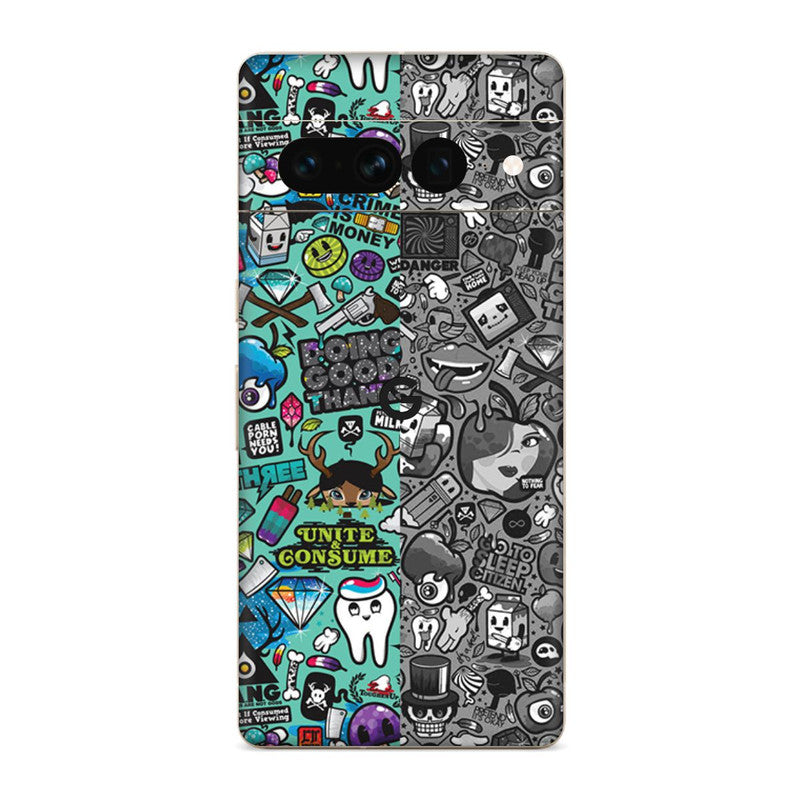 Blue Multi Abstract Google Pixel Skin