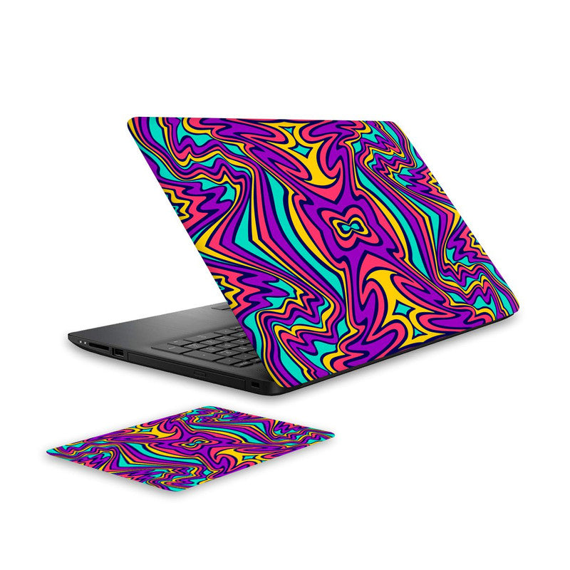 psychedellic-4-laptop-skin-and-mouse-pad-combo WrapCart India Main image
