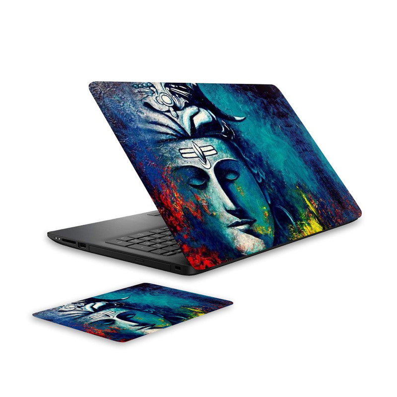 shiva-laptop-skin-and-mouse-pad-combo WrapCart India