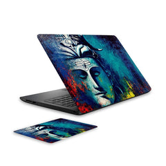 shiva-laptop-skin-and-mouse-pad-combo WrapCart India