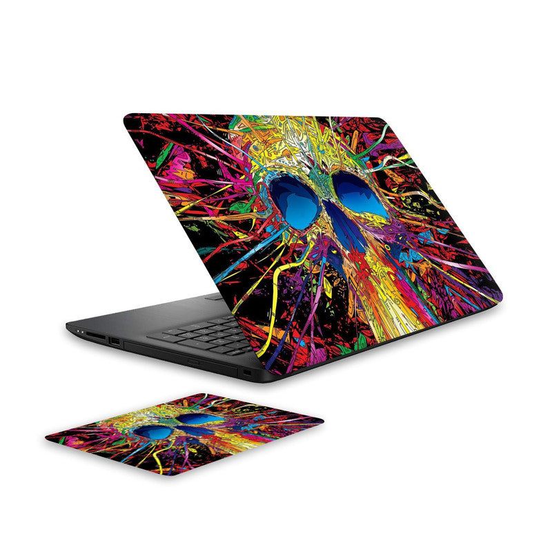 skull-laptop-skin-and-mouse-pad-combo WrapCart India Main image