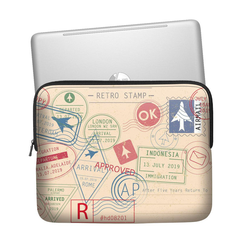 Retro Stamps Laptop Sleeve Main image
