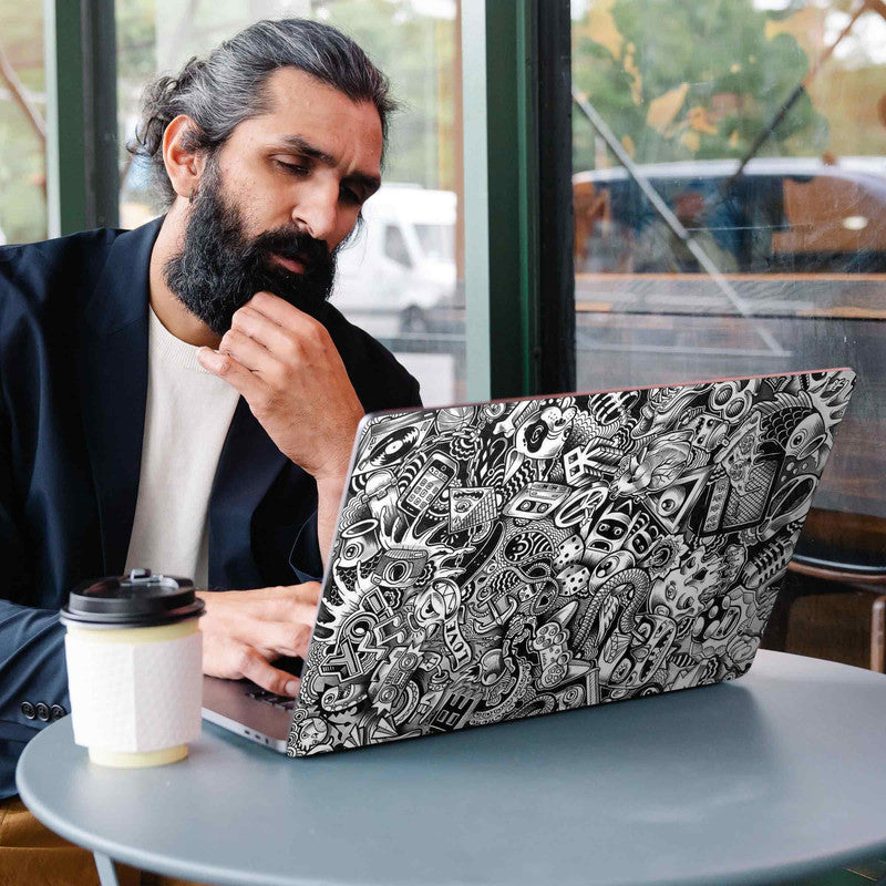 Grey Abstract Laptop Skins Secondary image