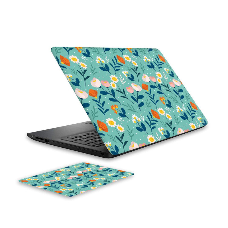 blooming-flower-3-laptop-skin-and-mouse-pad-combo WrapCart India