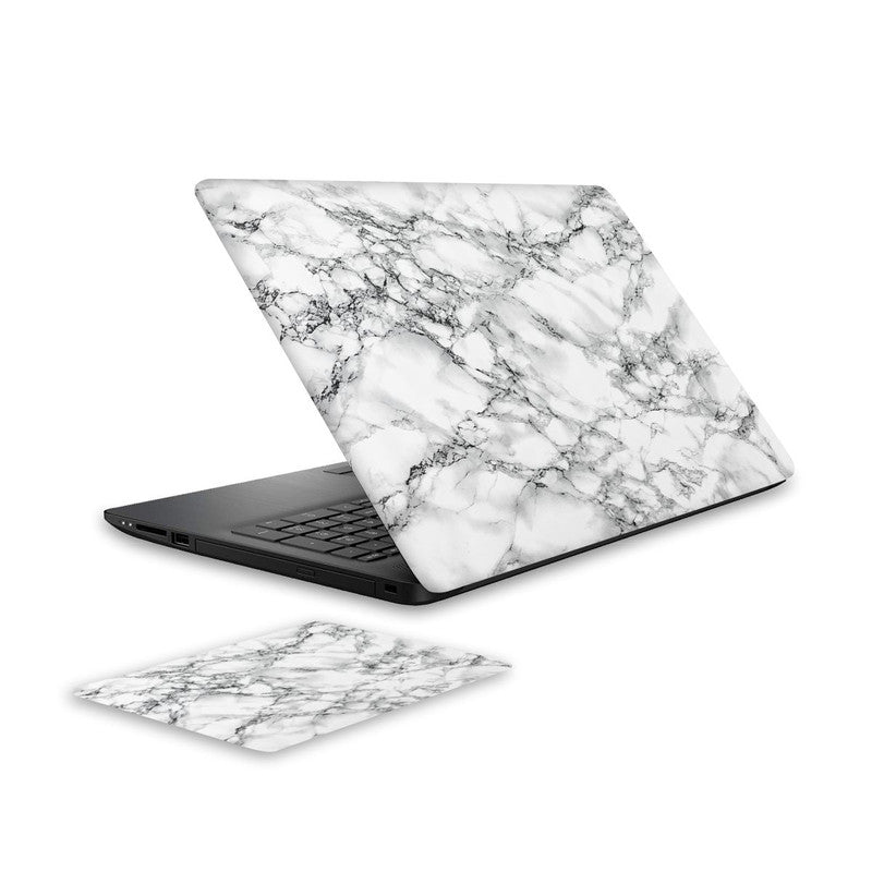 white-marble-laptop-skin-and-mouse-pad-combo WrapCart India Main image