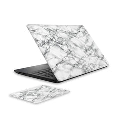 white-marble-laptop-skin-and-mouse-pad-combo WrapCart India