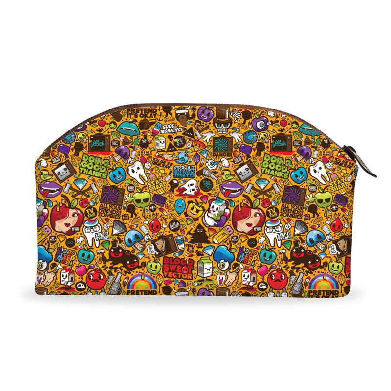Olive Yellow Abstract Tech Pouch