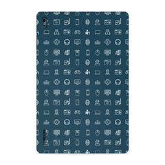 Tech Icons Dark Blue Tab Skin For Lenovo Tab M10