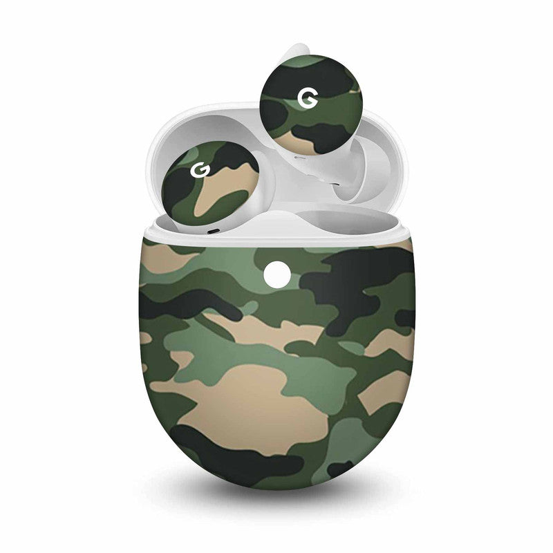 Dark Green Camo Skin For Pixel Buds A-Series  Main image