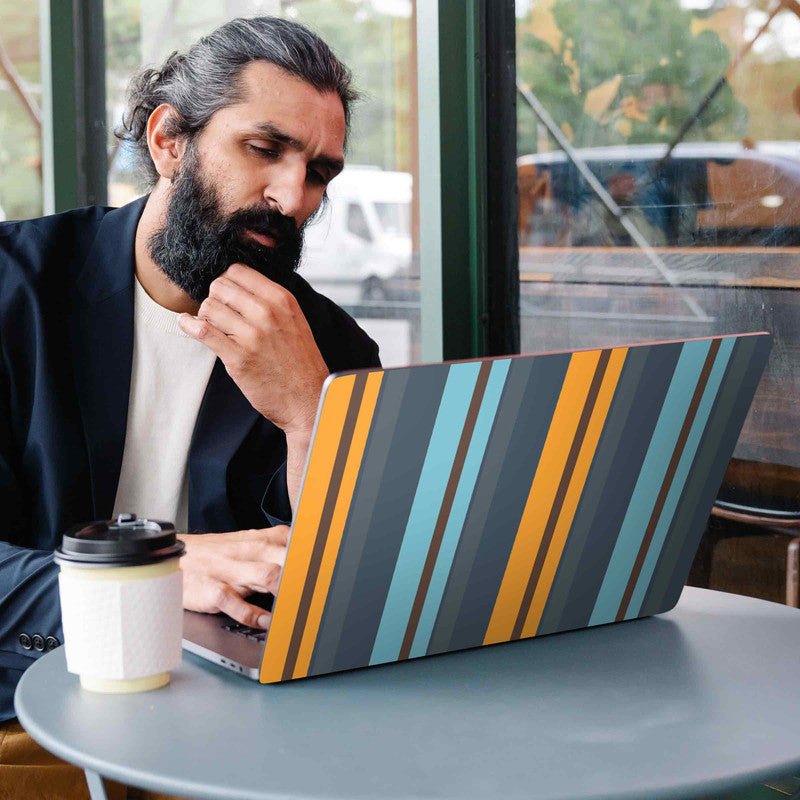 Orange Stripes Laptop Skins Secondary image