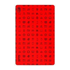Tech Icons Red Tab Skin For Lenovo Tab M8