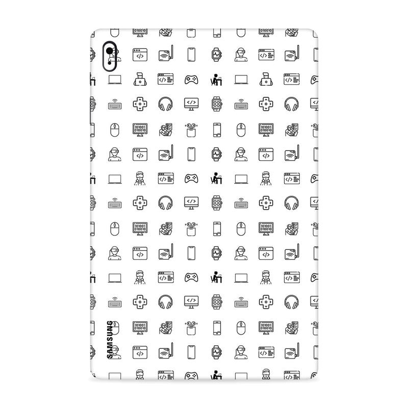 Tech Icons White Tab Skin For Lenovo Tab 7 Essential 2017 Main image