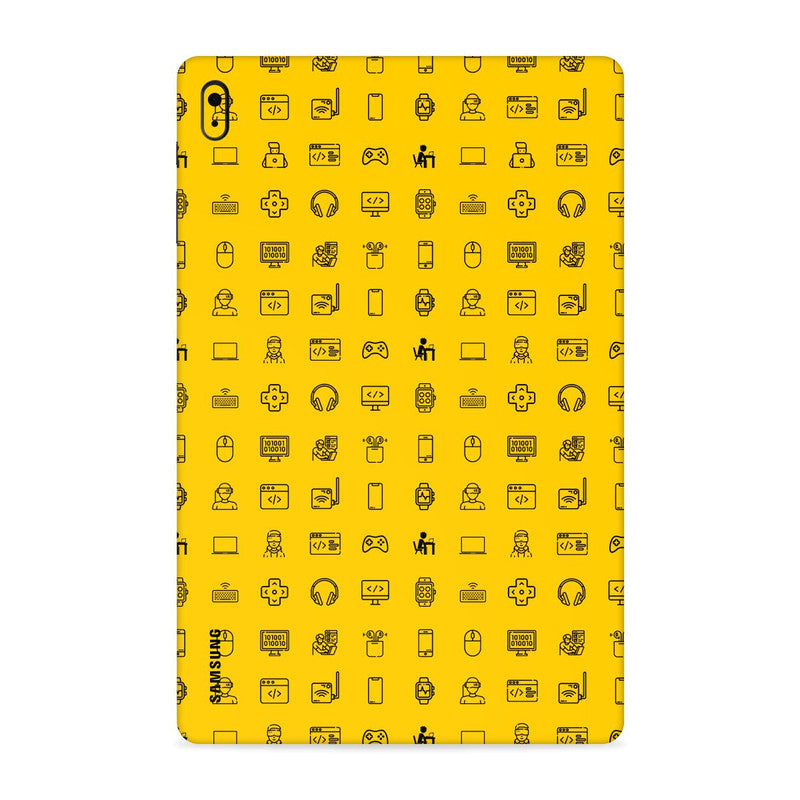 Tech Icons Yellow Tab Skin For Samsung Galaxy Tab A8.0 2019 Main image