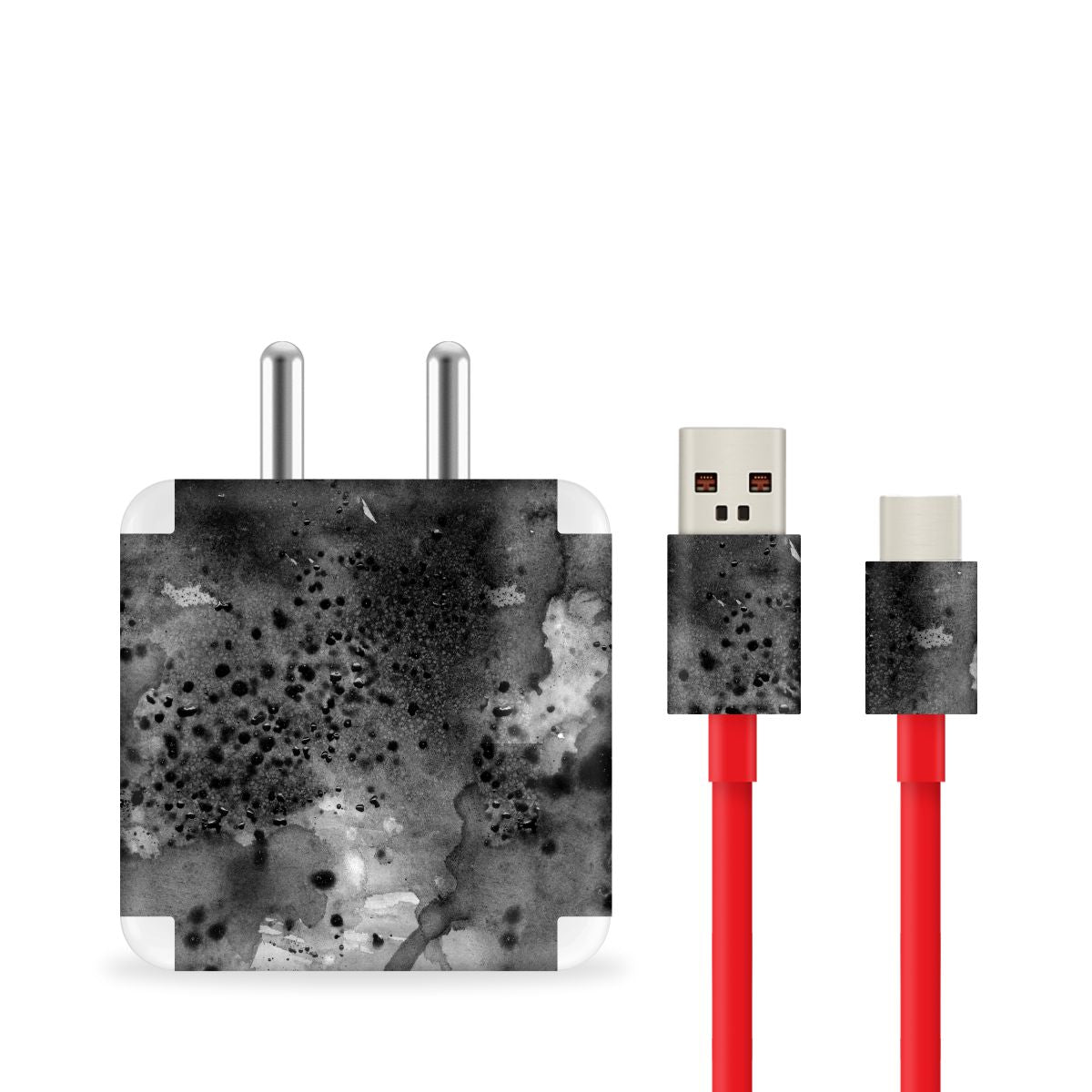 Grey Waterpaint Charger Skin Secondary image