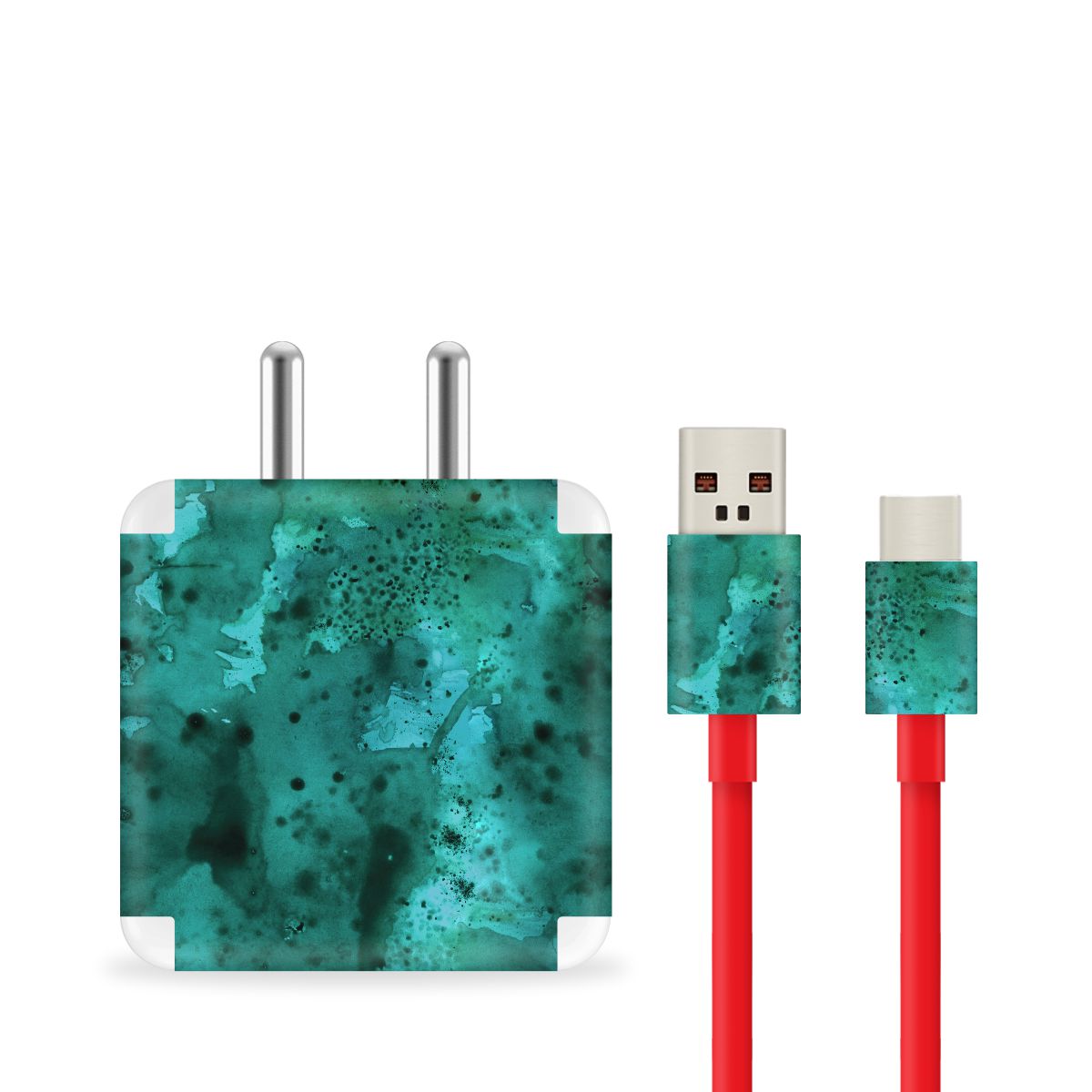 Green Waterpaint Charger Skin Secondary image