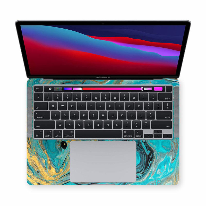 Macbook Blue Gold Laptop Skins Secondary image