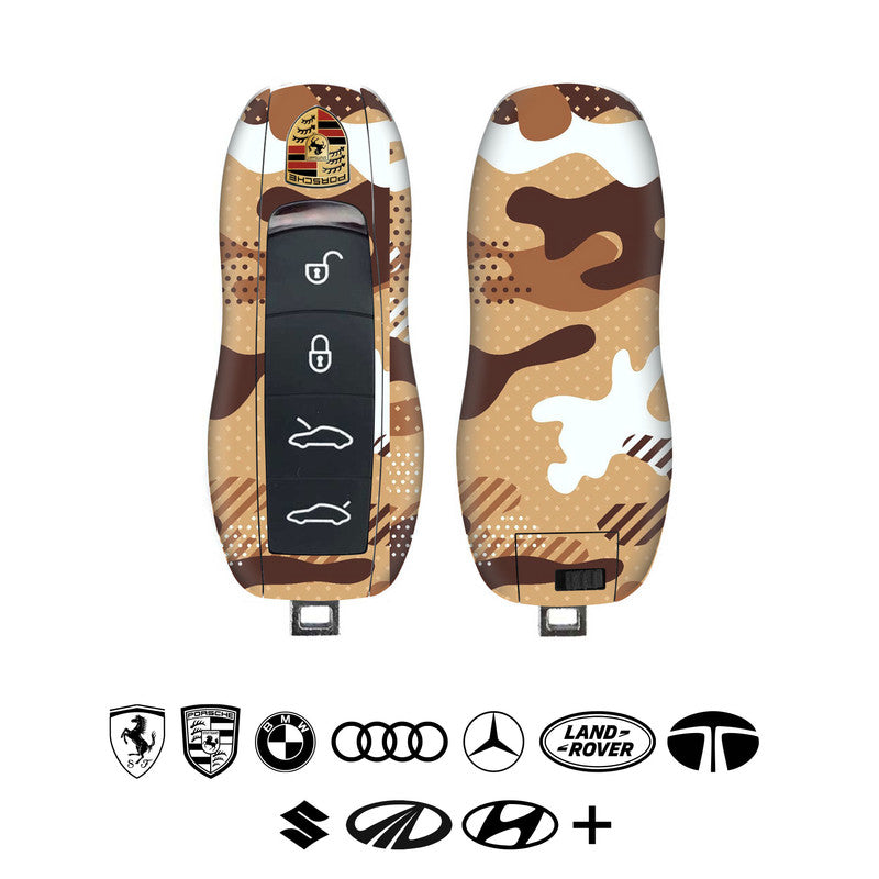 Military Brown Camo Car Key Skins Secondary image