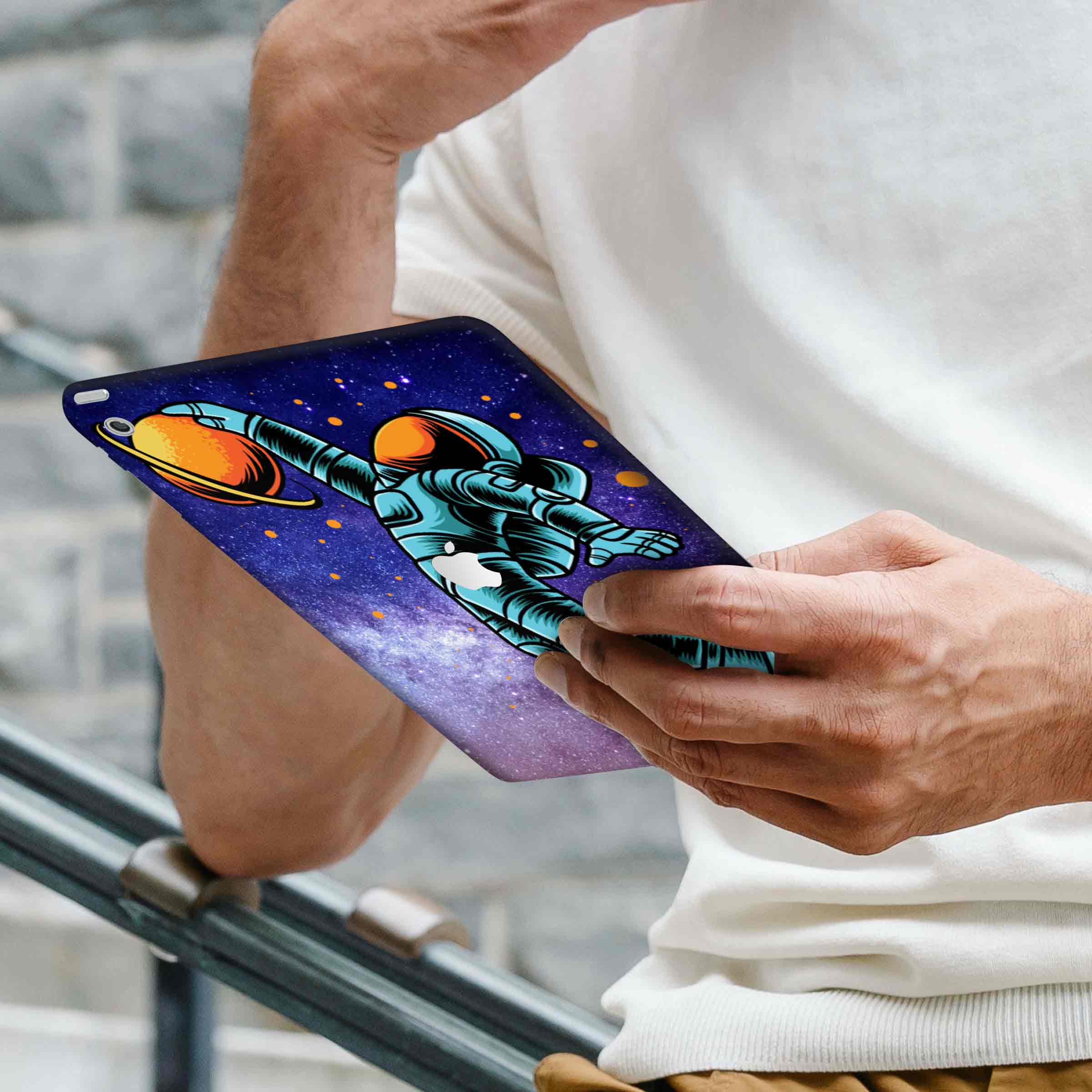 Saturn and The Astronaut Design iPad Skin Secondary image