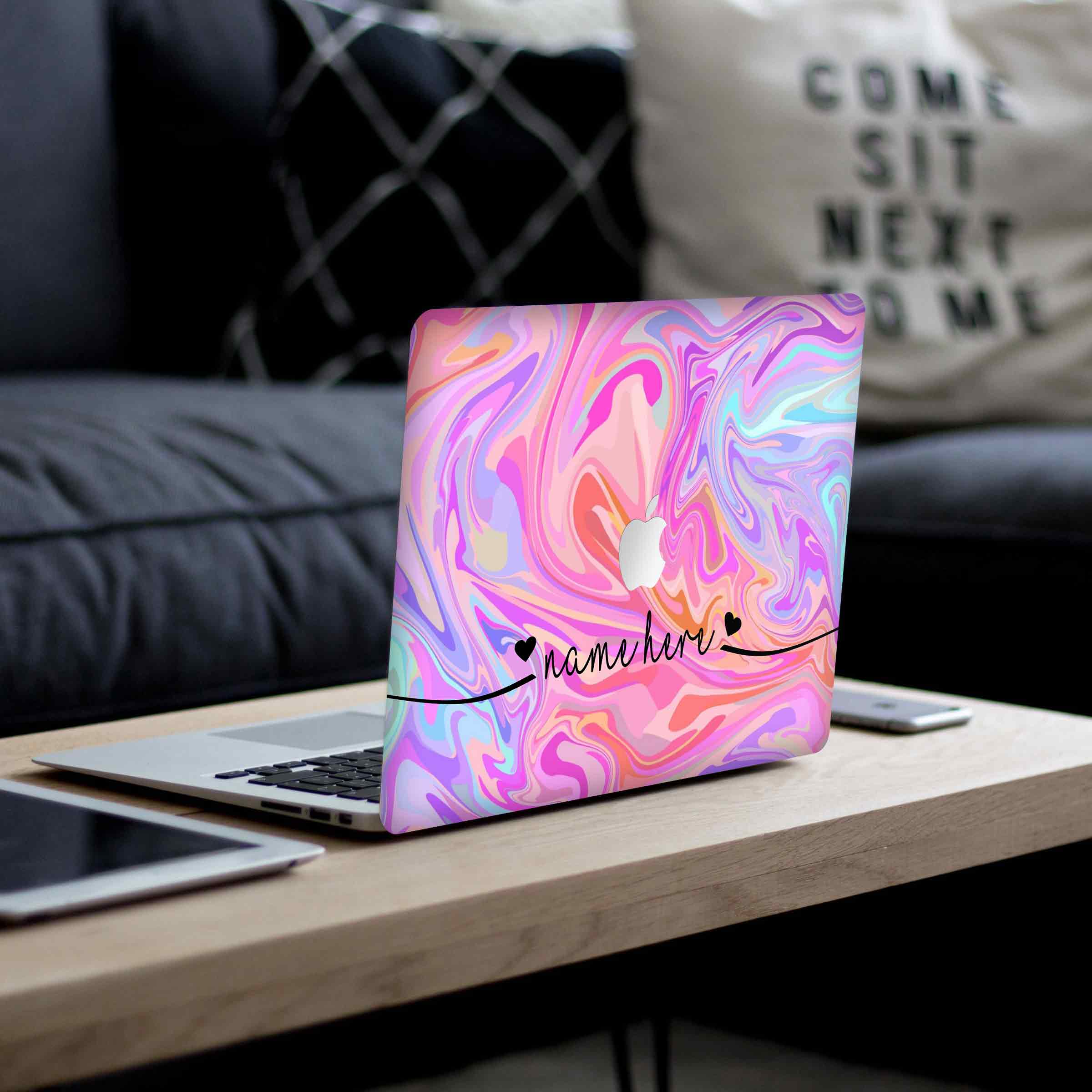 MacBook Liquid Swirl Laptop Skins - Custom Name Secondary image