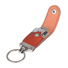 Brown Leather Key Ring 64GB USB 2.0 Pen drive