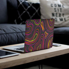 wavy-neon-orange-laptop-skin