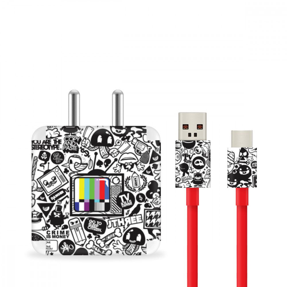 White Abstract Charger Skin Secondary image