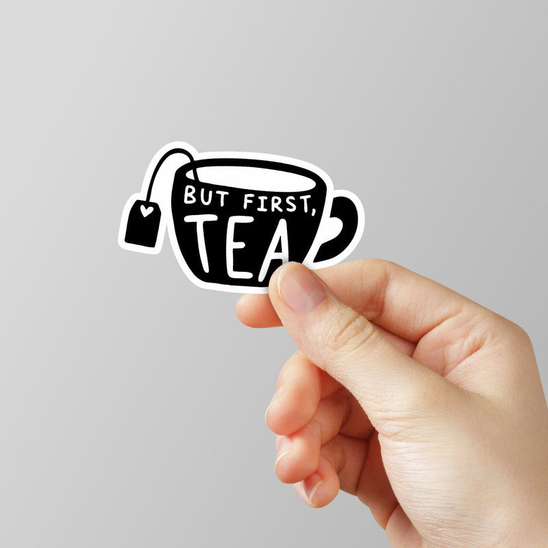 But First Tea Laptop Sticker Main image