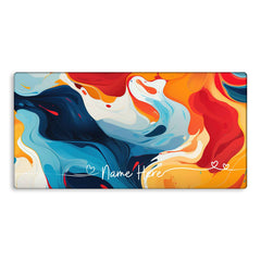 Fluid Waves Custom Name TechMat - Extra Large Mouse Pad